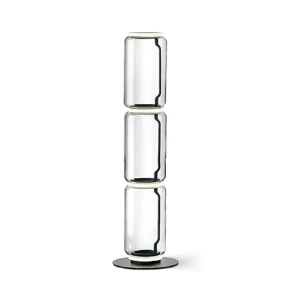 Noctambule Floor Lamp clear glass cylinder 38 inch front