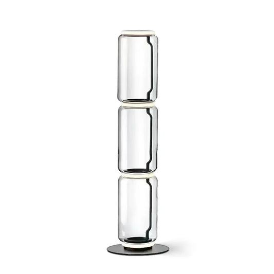 Noctambule Floor Lamp clear glass cylinder 38 inch front