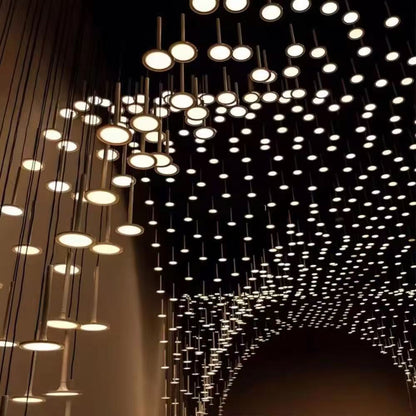 Custom White Acrylic LED Dot Hanging Chandelier