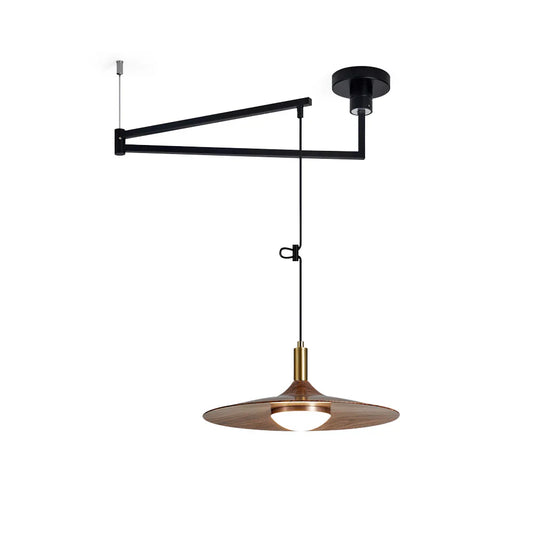 Nano walnut LED pendant light illuminated