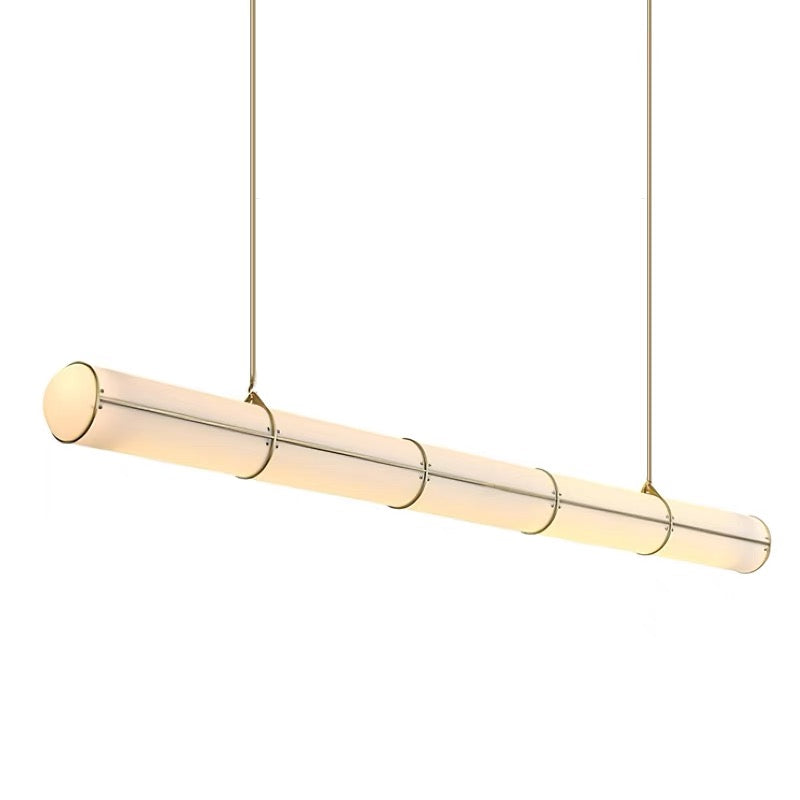 Cylindric Pendant Light gold finish front view