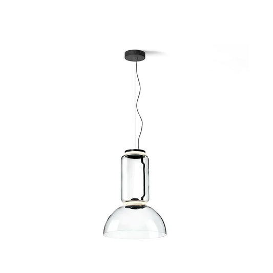 Modular glass column LED pendant light with clear cylinders