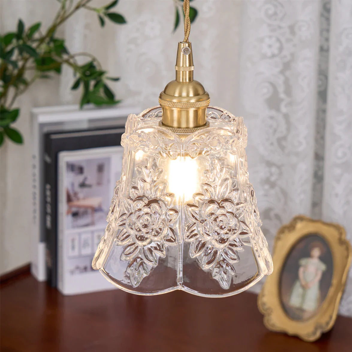 Vintage Clear Glass Pendant Lamp