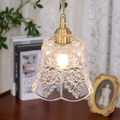 Vintage Clear Glass Pendant Lamp