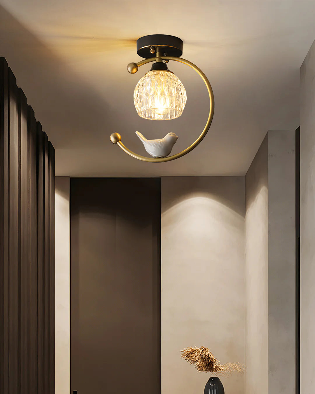Ceramic Bird Ceiling Lamp