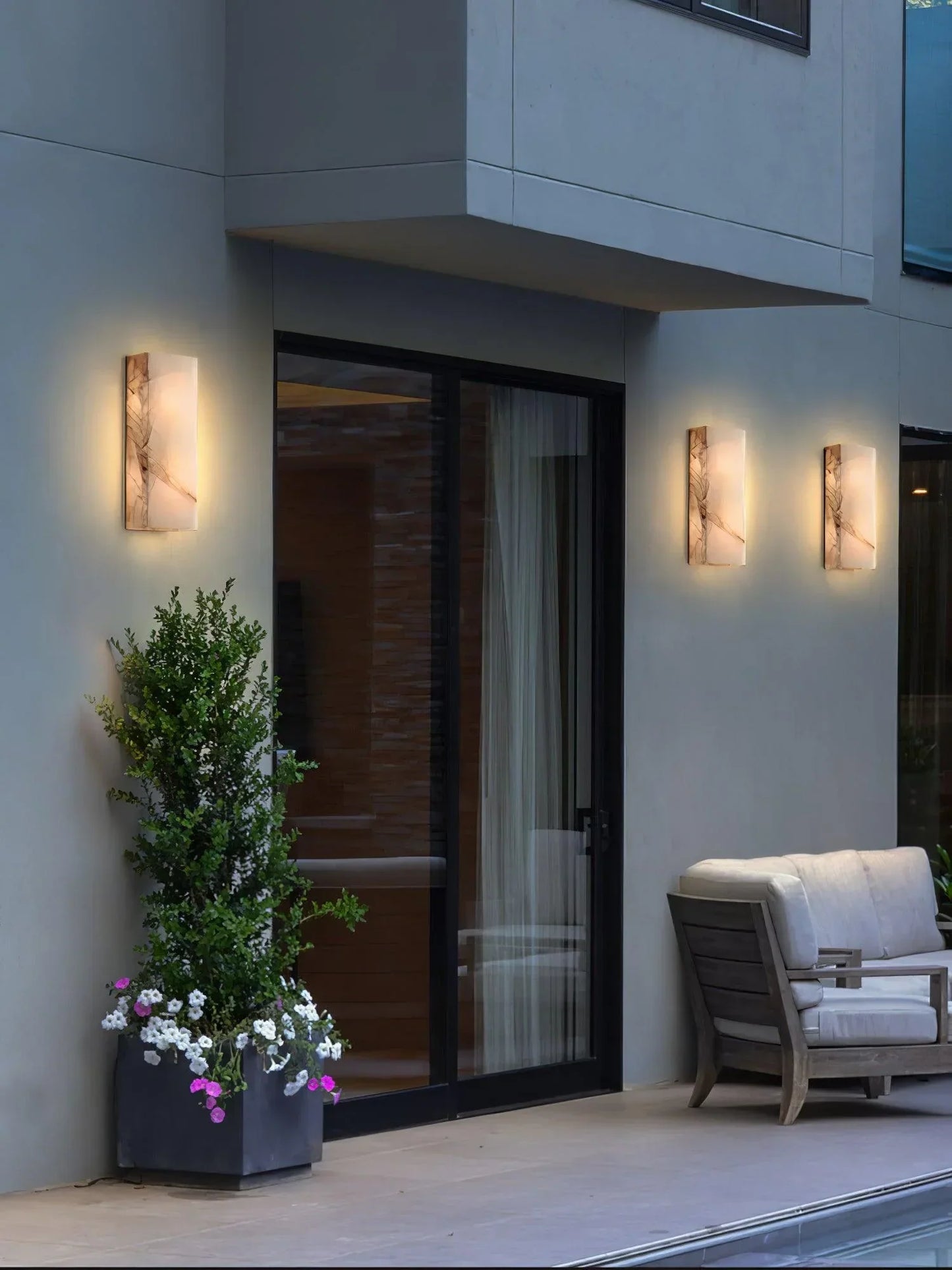 Rectangular Alabaster Wall Sconce