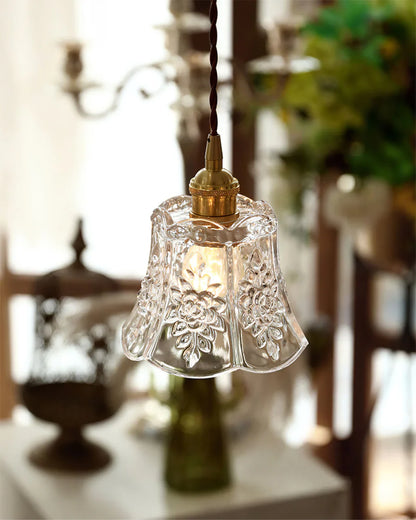 Vintage Clear Glass Pendant Lamp