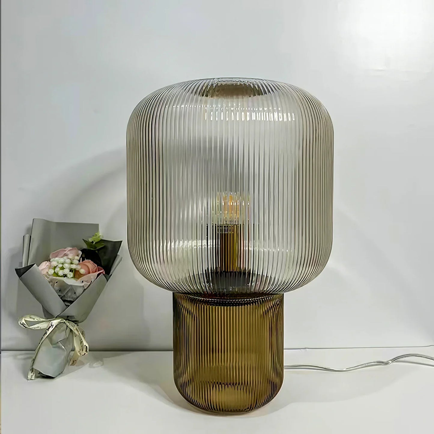 Oval Glass Table Lamp