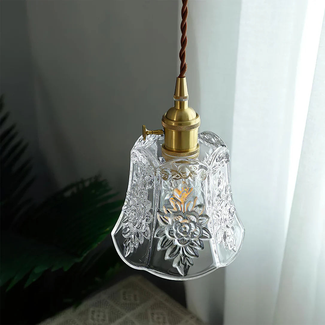Vintage Clear Glass Pendant Lamp
