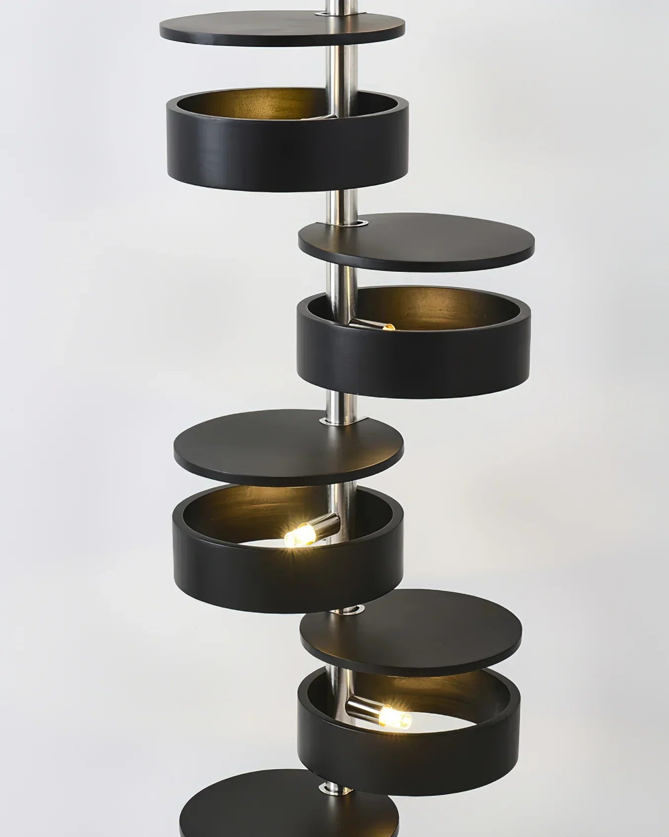 Cylindrical Wood Column Floor Lamp