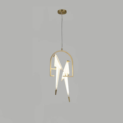 Perching Bird Chandelier warm glow dining room Dubai
