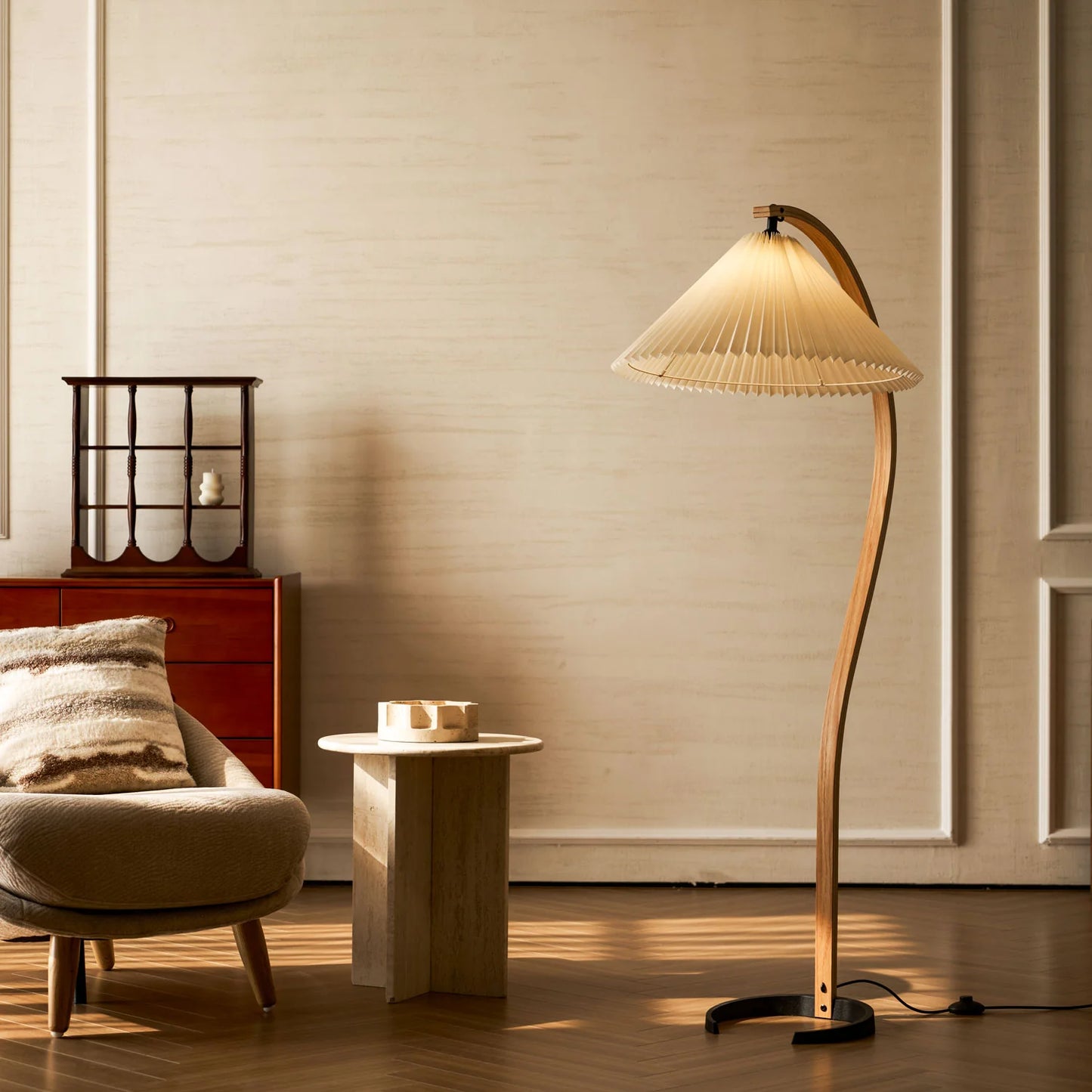 Caprani Wooden Floor Lamp
