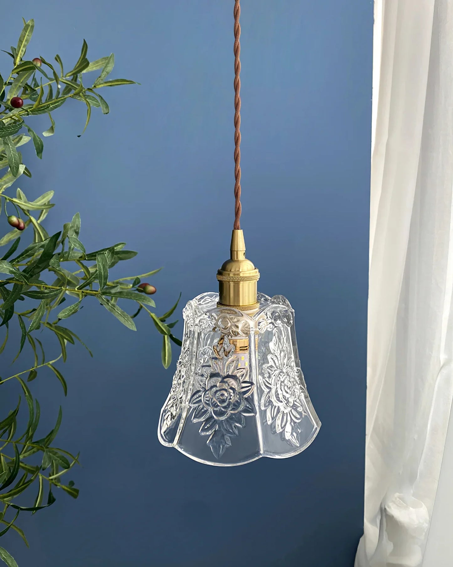 Vintage Clear Glass Pendant Lamp