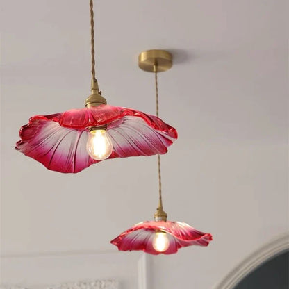 Tiffany Lotus Glass Pendant Light for Living Room S08