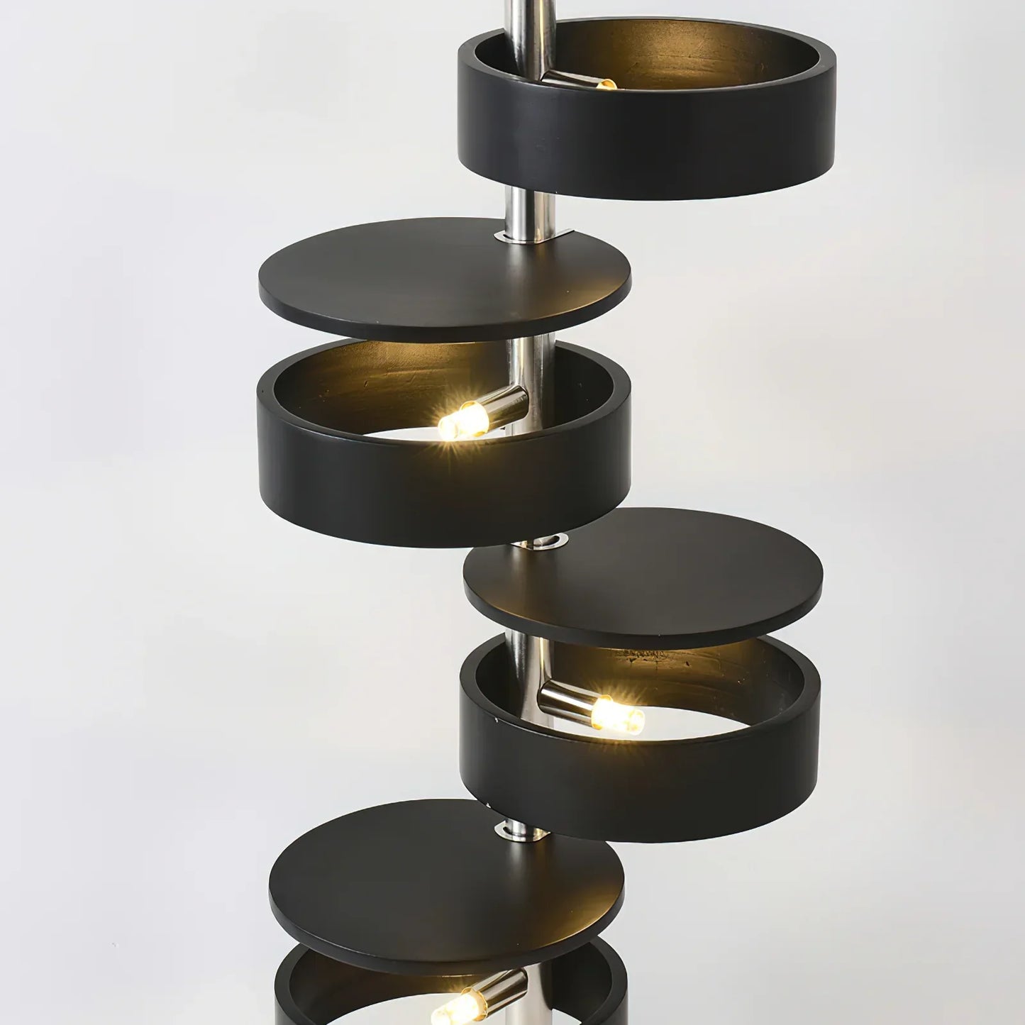 Cylindrical Wood Column Floor Lamp
