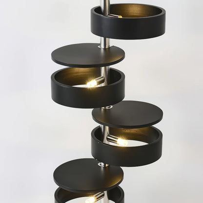 Cylindrical Wood Column Floor Lamp
