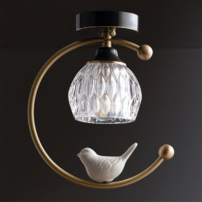 Ceramic Bird Ceiling Lamp