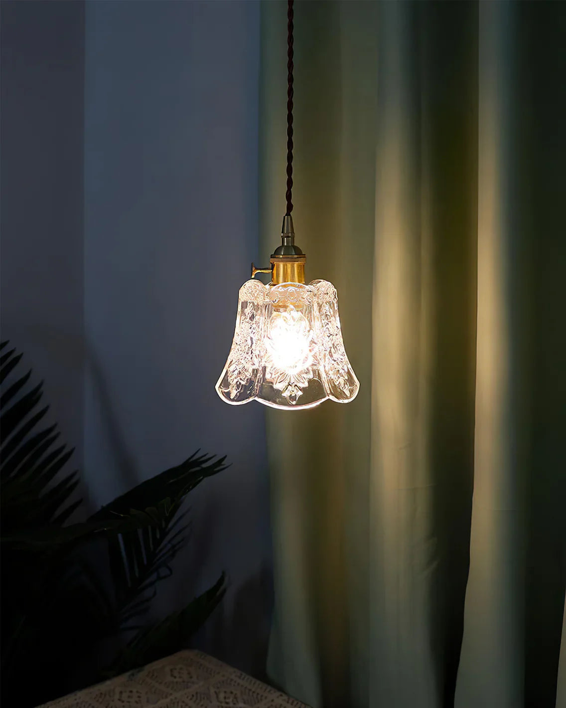 Vintage Clear Glass Pendant Lamp