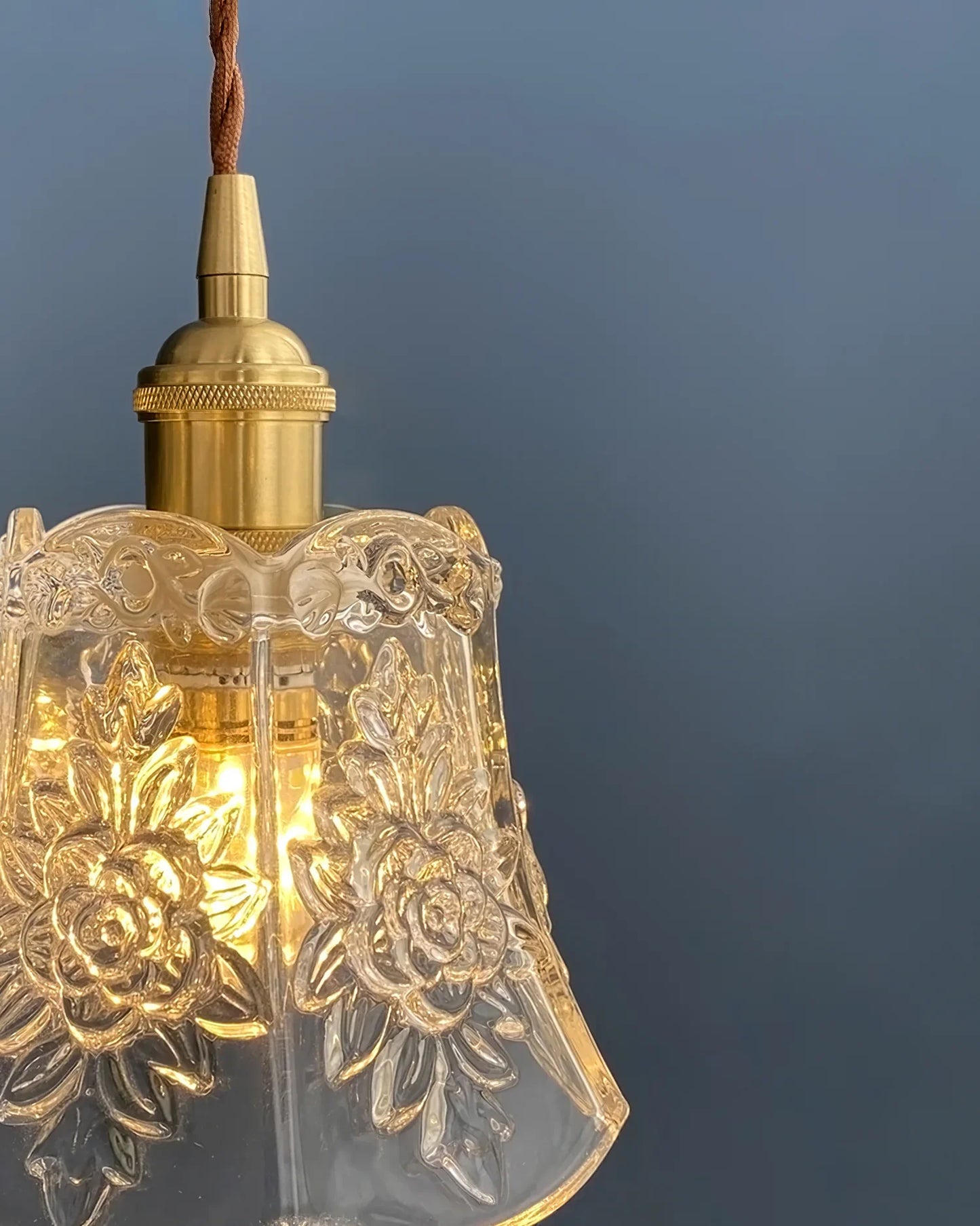 Vintage Clear Glass Pendant Lamp