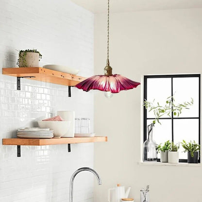 Tiffany Lotus Glass Pendant Light for Living Room S08