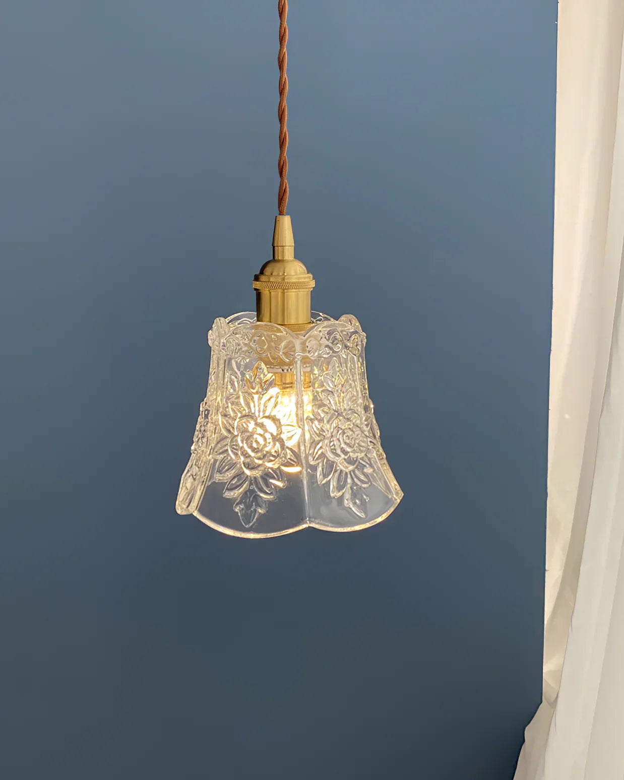 Vintage Clear Glass Pendant Lamp