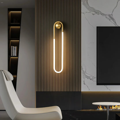 Rudi Loop Wall Lamp black 29.5 inch tall version