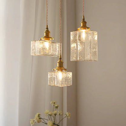 Jewel Glass Brass Pendant Light