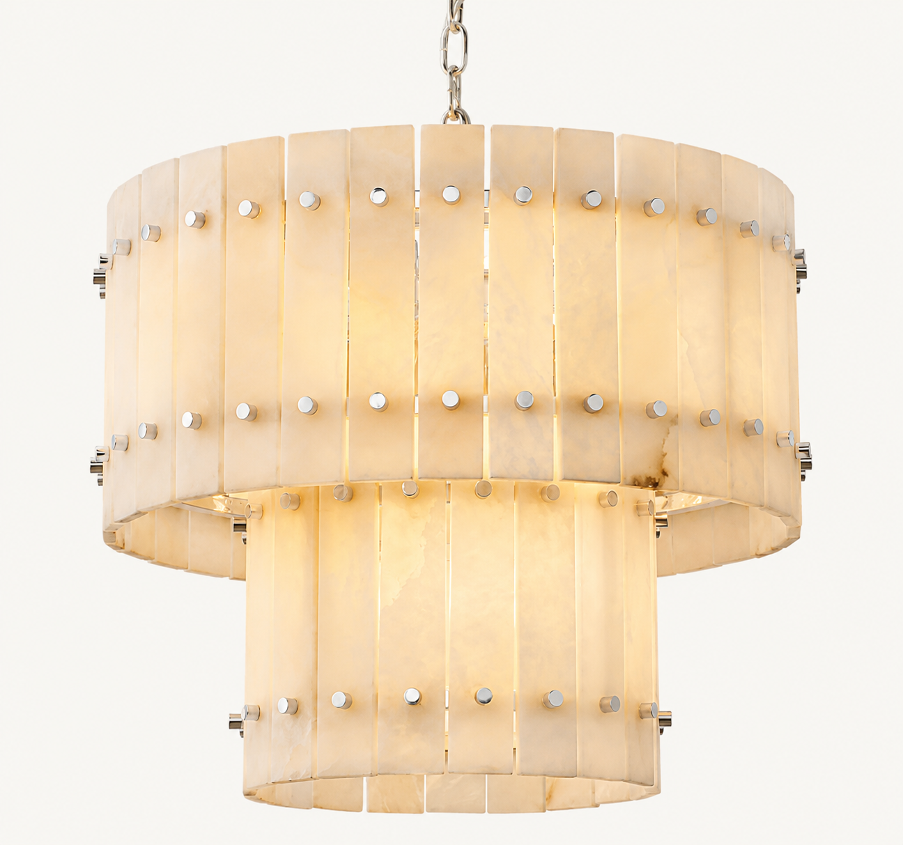 Natural Alabaster Tiered Chandelier