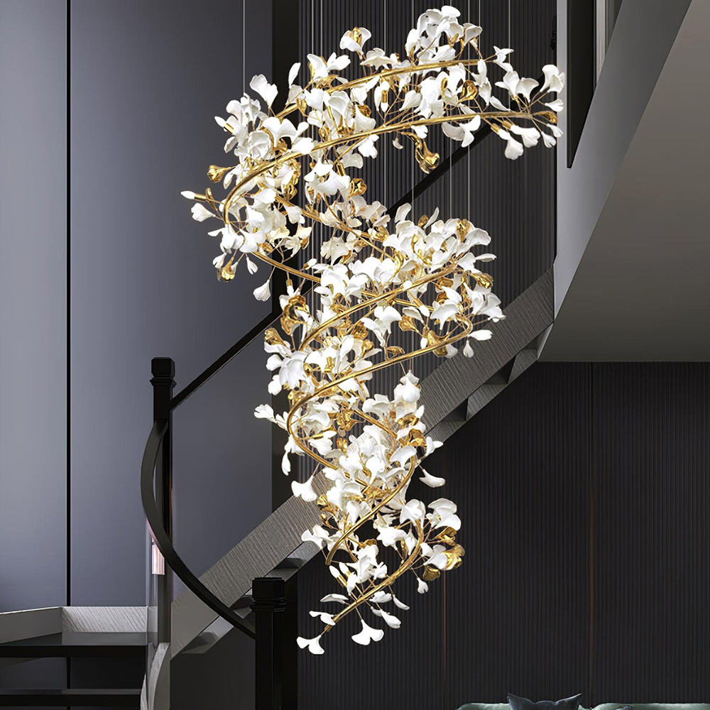 Extra Large Ceramic Leaf Tulip LED Chandelier