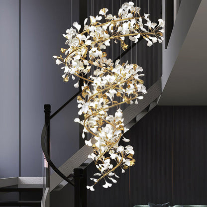 Extra Large Ceramic Leaf Tulip LED Chandelier