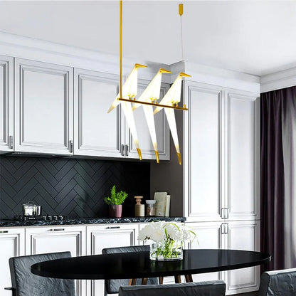Perching Bird Chandelier 3-head arrangement view