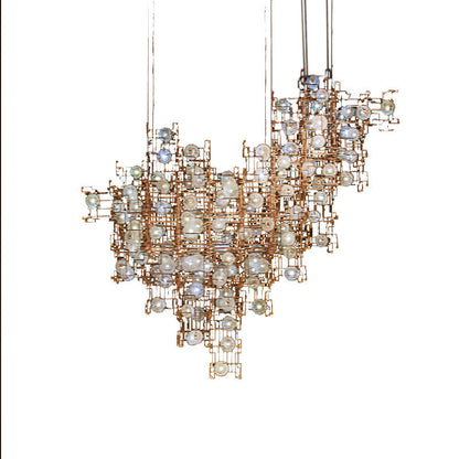 Custom Dandelion Cube LED Lobby Chandelier