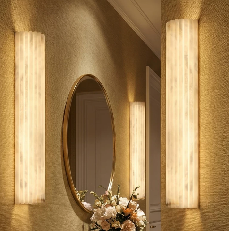 Colonna Fluted Alabaster Wall Sconce