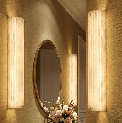 Colonna Fluted Alabaster Wall Sconce