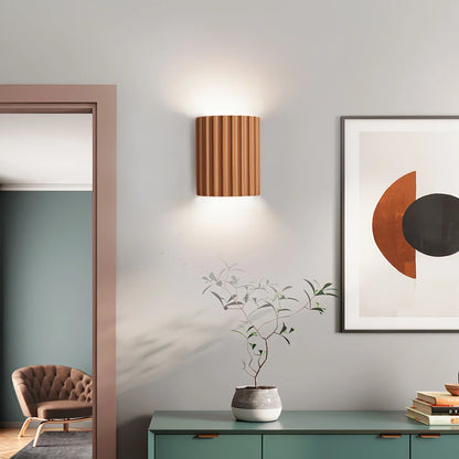 Fluted Resin Wall Lamp green colour variant