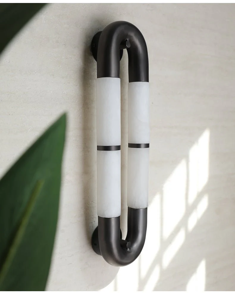 The Volterra Dual-Crescent Alabaster Sconce