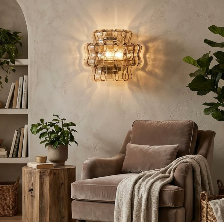 Onda Smoked Glass Wall Sconce