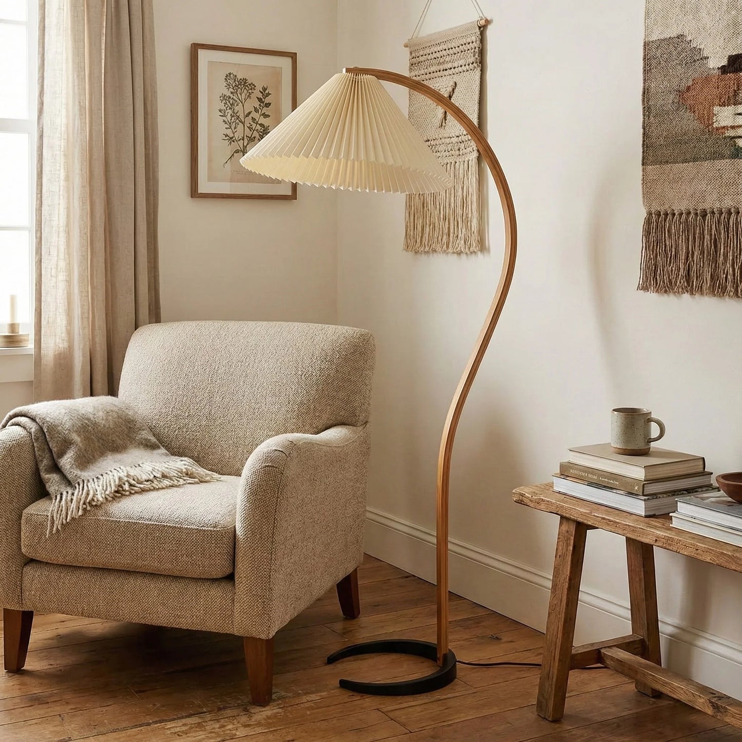 Caprani Wooden Floor Lamp