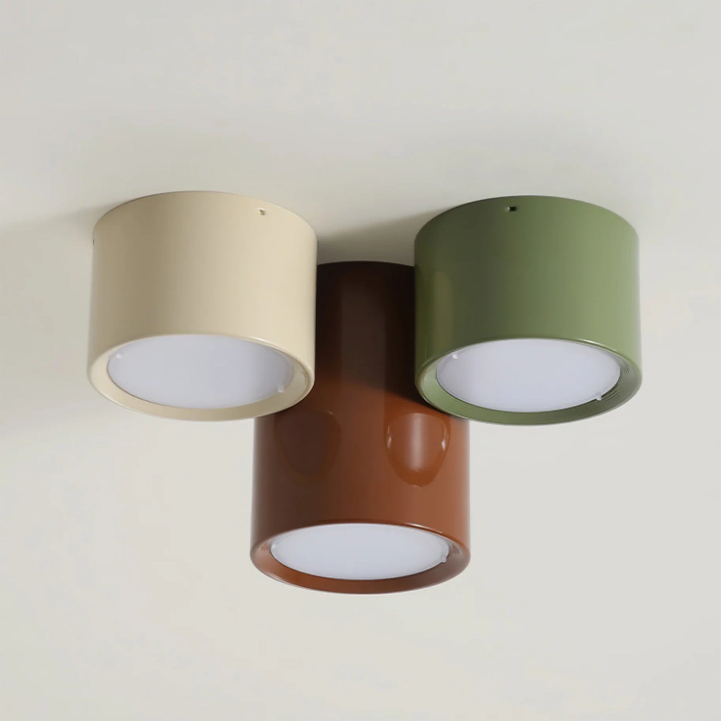 Cream green and coffee ceiling light with low profile