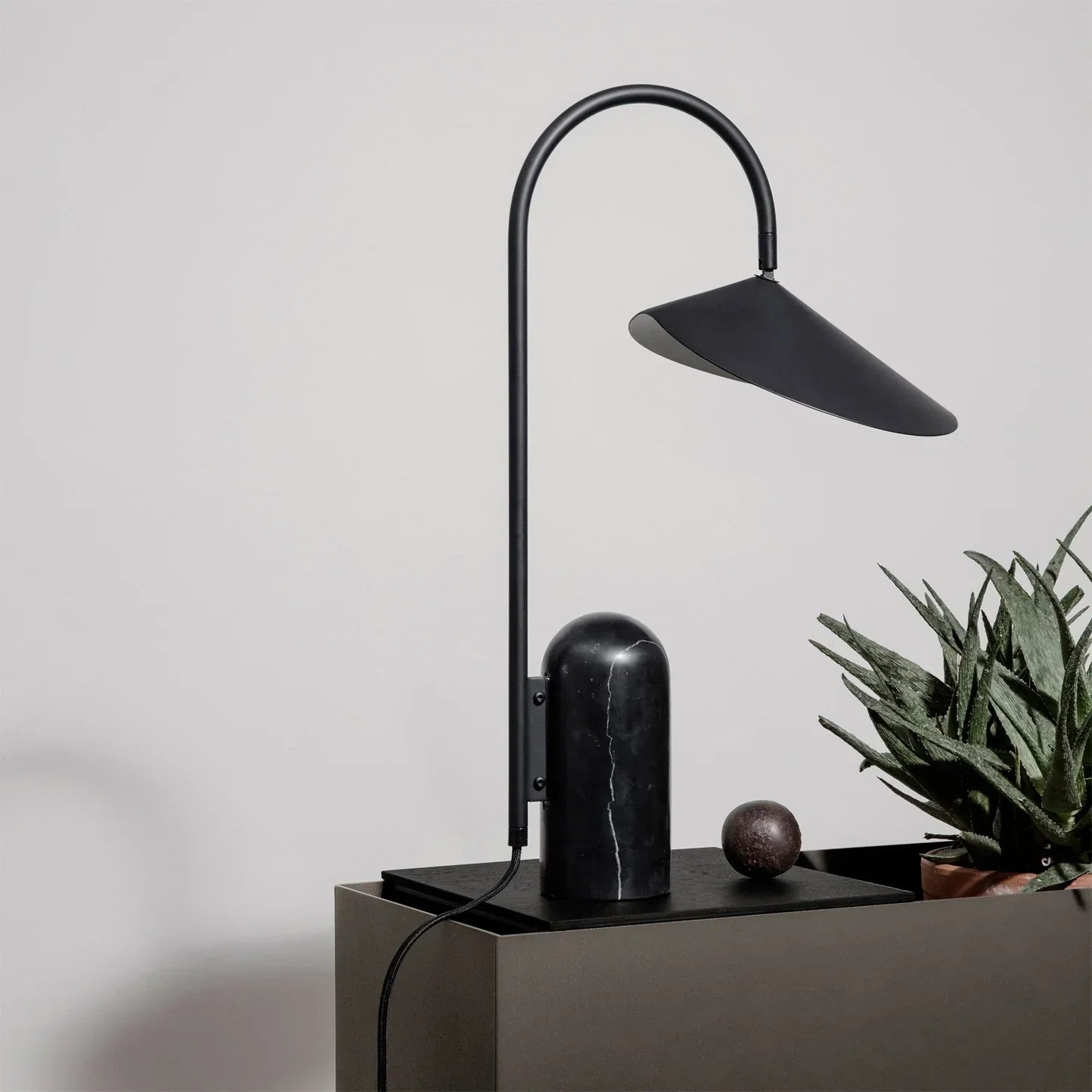 Arum Table Lamp black version side angle