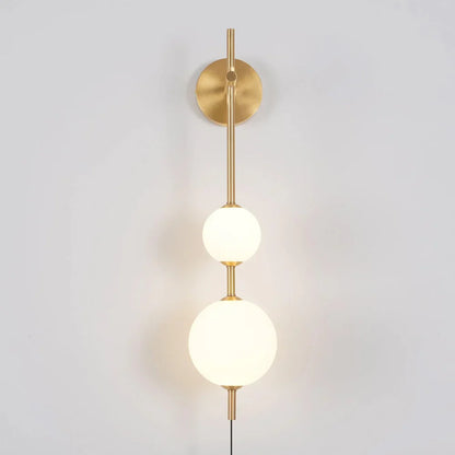 Vertical Globe Plug In Wall Lamp
