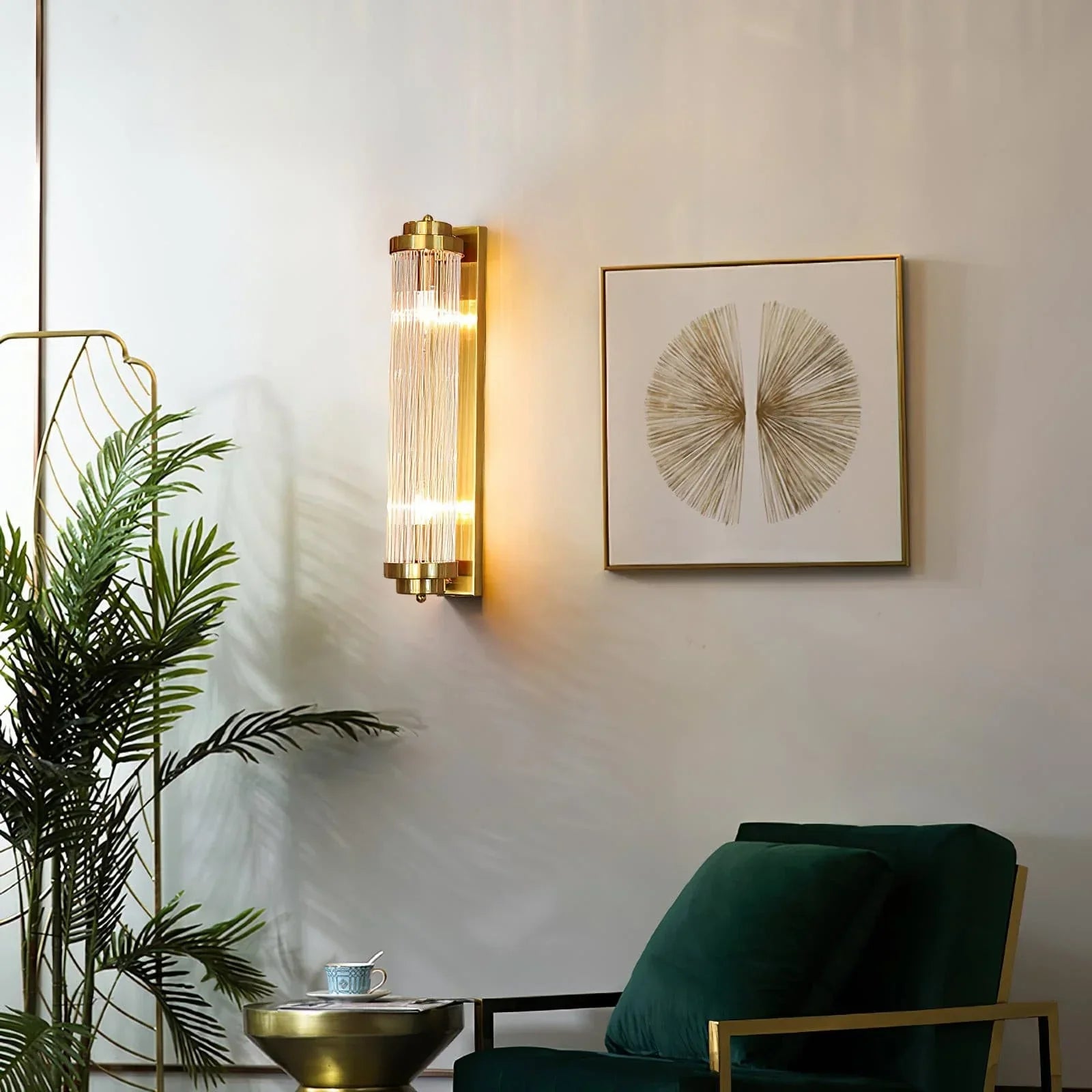 Pillar Offset Wall Lamp gold 23.6 inch tall version