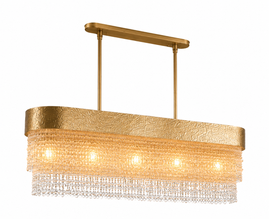 Stone Veil Alabaster and Crystal Chandelier