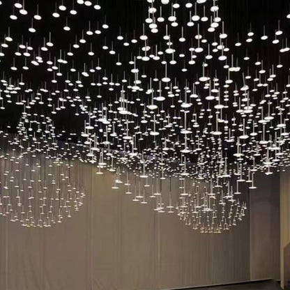 Custom White Acrylic LED Dot Hanging Chandelier
