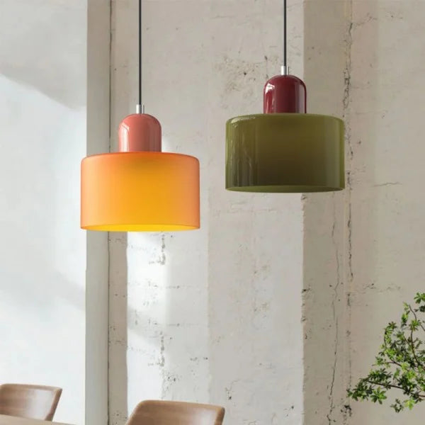 Nordic Morandi Cylinder Glass Pendant Light S66
