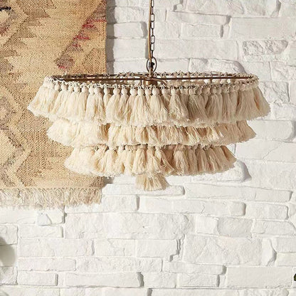 Multicolor Tassel Chandelier pink medium 20 inch