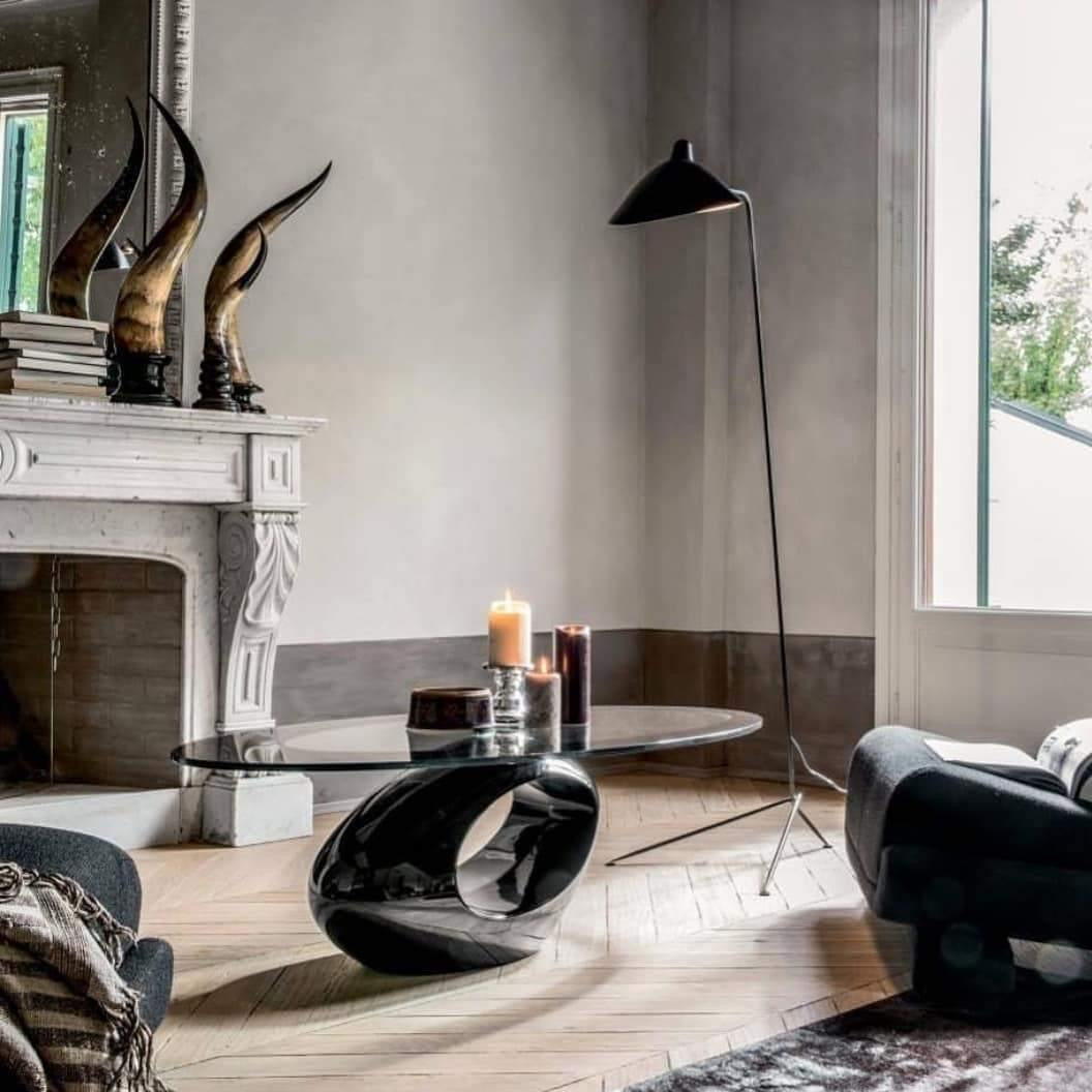 Serge Mouille Floor Lamp warm light reading room Dubai