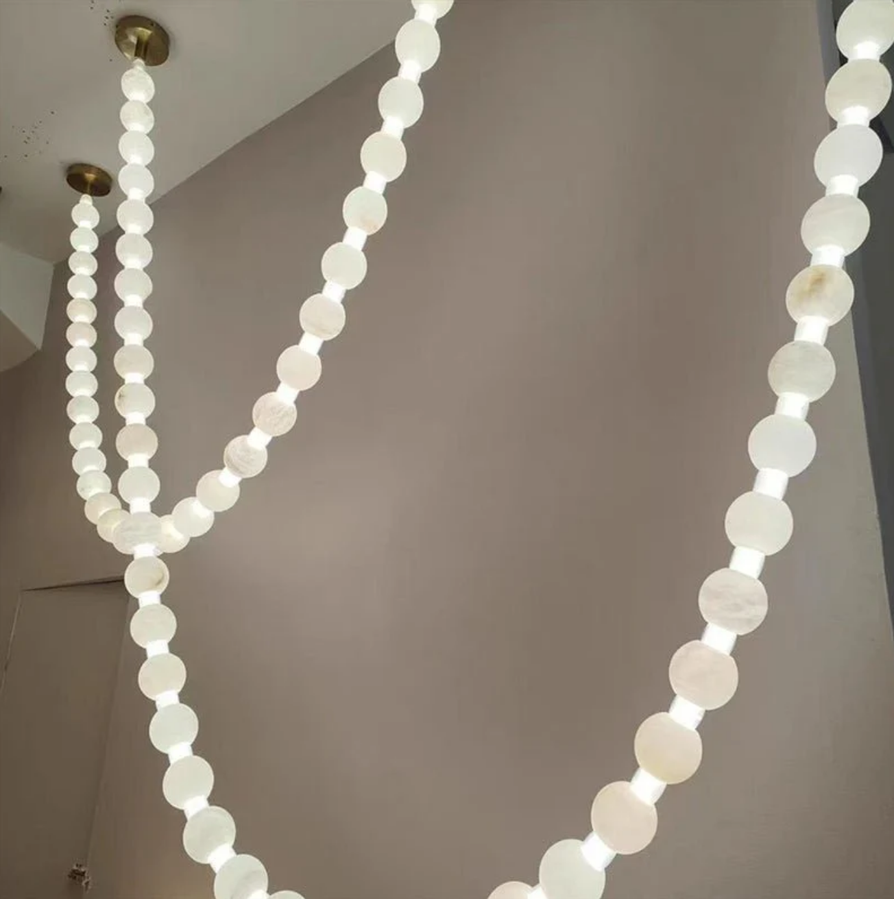 Alabaster Bead Multi-point Pendant Light