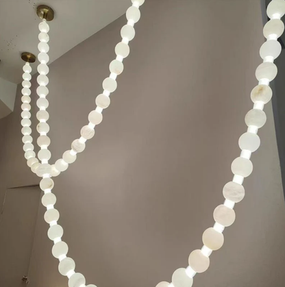 Alabaster Bead Multi-point Pendant Light