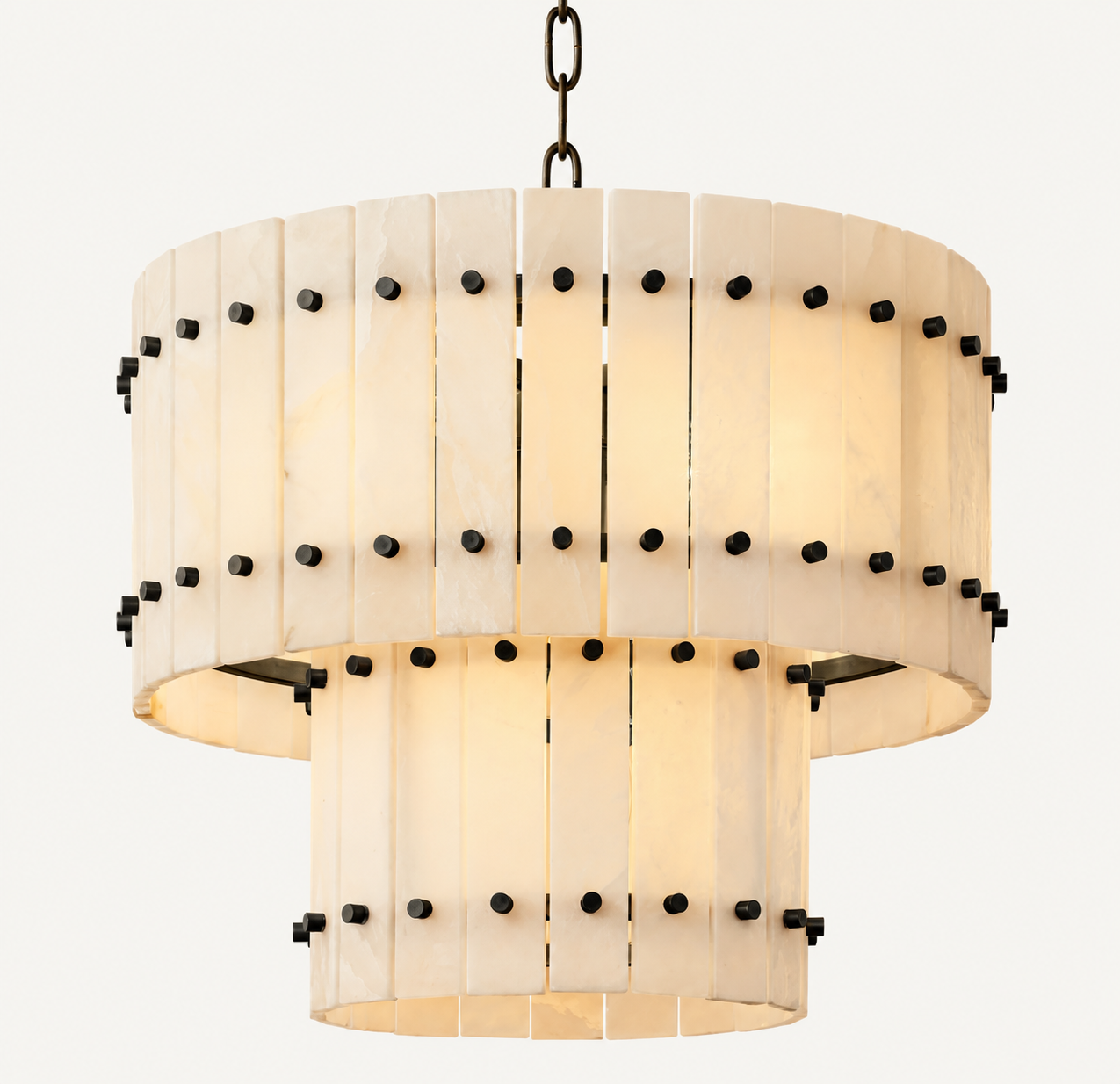 Natural Alabaster Tiered Chandelier